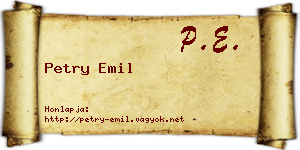 Petry Emil névjegykártya